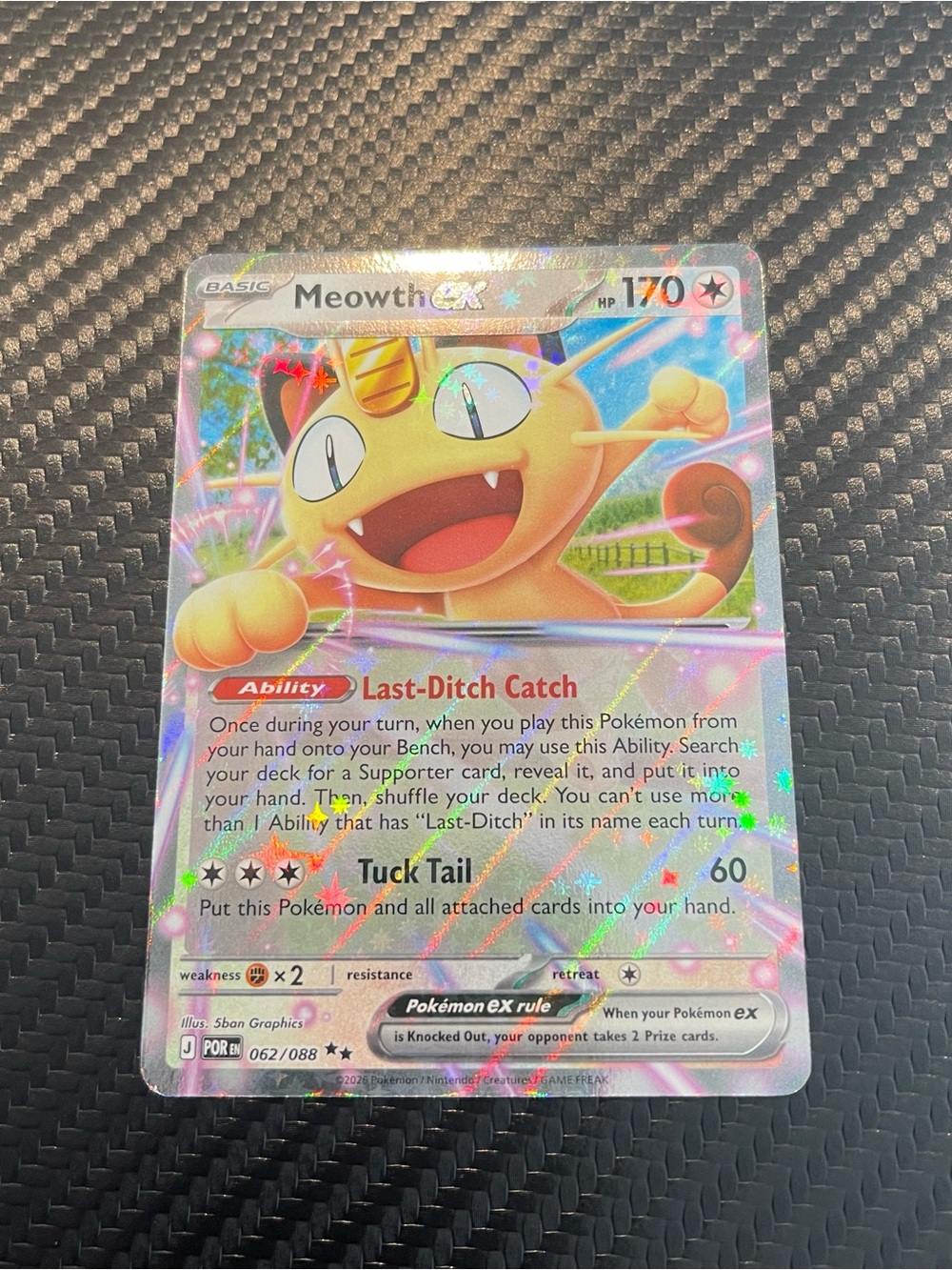 Meowth EX Full Art Holo Rare Perfect order 062/088 Pokémon TCG Card 170 HP